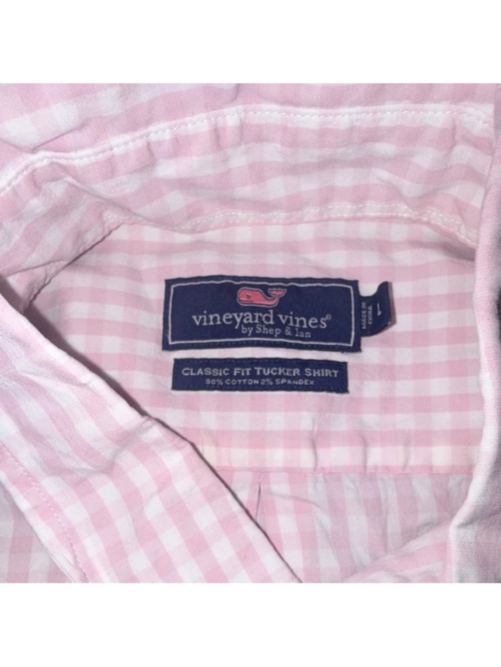 Vineyard Vines Pink Gingham Button-Down Shirt - Men's Casual Dress Shirt - Picture 4 of 4